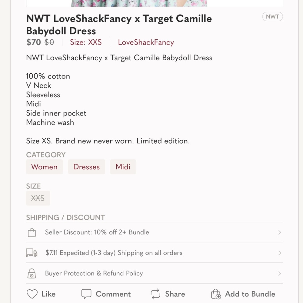 NWT LoveShackFancy x Target Camille Babydoll Dress - Picture 4 of 4